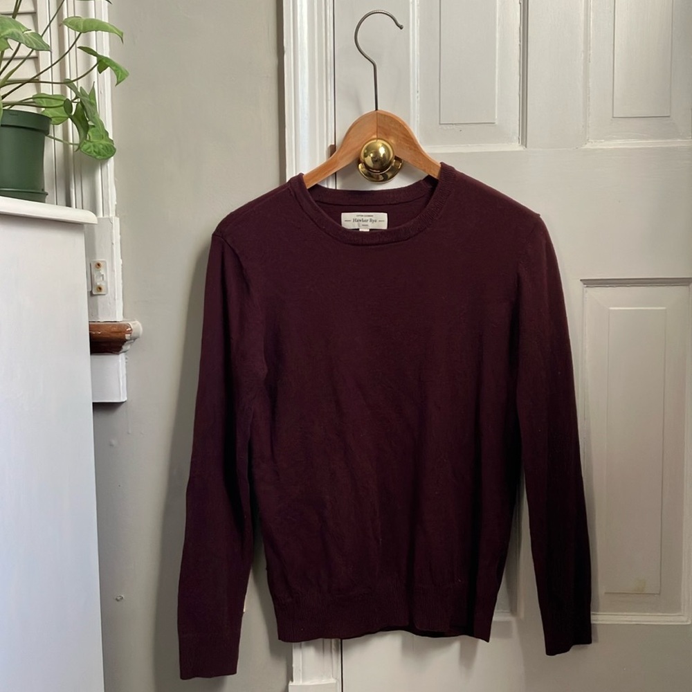 Hawker Rye Men's  Cotton Cashmere Long Sleeve crew Neck Pullover Sweater Sz S